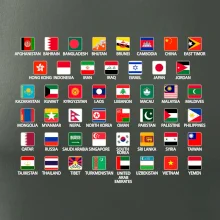 Vlajky štátov - Ázia