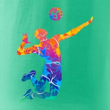 Volejbalista splash s loptou Volejbalista splash s loptou