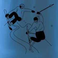 Lyžovanie - kreslené obrázok Lyžovanie - kreslené obrázok