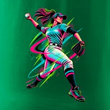 Baseballová nadhazovačka neonový pop art
