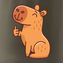 Kapybara s palcom hore