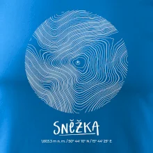 Sněžka - vrstevnice v kruhu