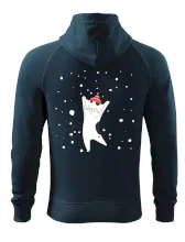 Veselá mačka v zimnej čiapke