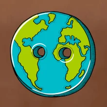 Planéta krajiny gombík (Pecka design)