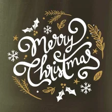 Merry christmas - nápis guľatý