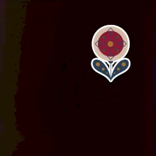 Folklór na prsníku kvetina guľatá