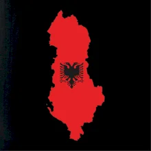 Albánsko mapa a znak Albánsko mapa a znak