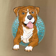 Americký staford kreslený v koliesku (Pecka design)