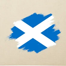 Škótska vlajka kreslená štetcom