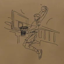 Basketbalista jedným ťahom - výskok