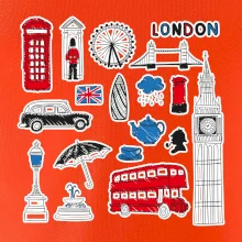 Velká Británie - kreslené ikonky