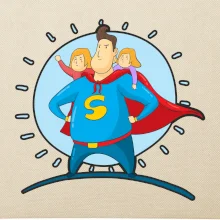 Ocko superman - dievča a dievča