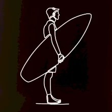 Surfer stojaci jedným ťahom