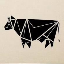 Origami krava z boku