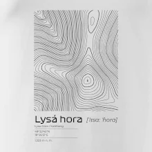 Lysá hora - vrstevnice v obdĺžniku