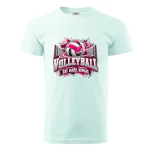 Volejbalový míč u sítě eat sleep repeat