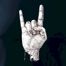 Rocková ruka kreslená Rocková ruka kreslená