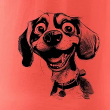 Čiernobiela karikatúra bígl