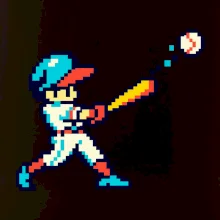 Baseballový hráč pixel art
