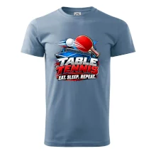 Stolní tenis pálka a míček eat sleep repeat