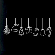 Rodinné vianočné tričká - Vianočné ozdoby na povrázku