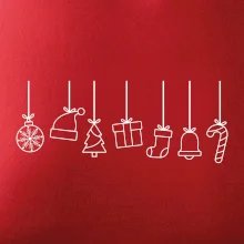 Rodinné vianočné tričká - Vianočné ozdoby na povrázku