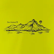 Nový Zéland nápis a hory Aoraki - Mount Cook