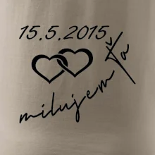 Mikina milujem ťa s dátumom na rukáve