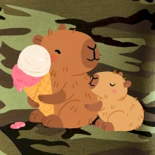 Kapybara so zmrzlinou