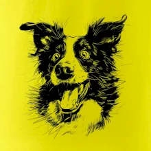 Čiernobiela karikatúra Border kólia