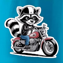 Mýval na motorke kreslený