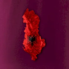 Mapa Albánsko reliéf hôr