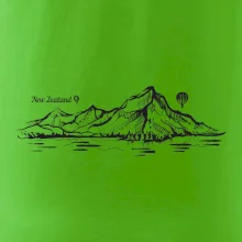 Nový Zéland nápis a hory Aoraki - Mount Cook