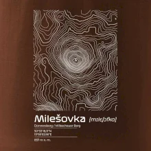 Milešovka - vrstevnice v obdĺžniku