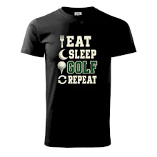 Eat sleep golf repeat typografie