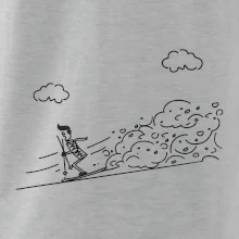 Kreslený lyžiar na horách