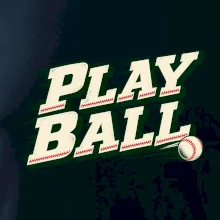 Play ball retro sportovní nápis