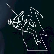 Lezec na skale jedným ťahom