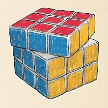 Rubikova kocka kreslená