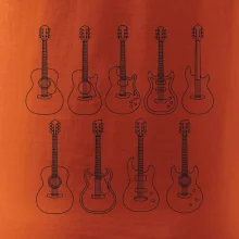 Typy gitár čiernej kresby