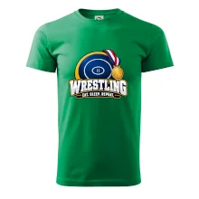 Zápasnická žíněnka se zlatou medailí eat sleep wrestling  repeat