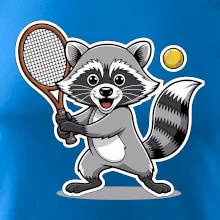 Mýval hrá tenis kreslený