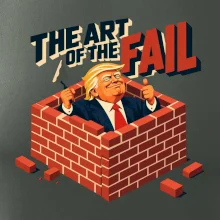 Donald Trump zazděný ve vlastní zdi