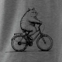 Tučná mačka na bicykli