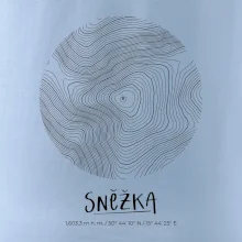 Sněžka - vrstevnice v kruhu