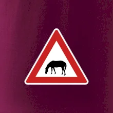 Dopravná značka - Pozor pasúci sa kôň