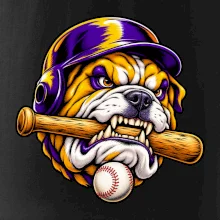 Baseballový buldok s pálkou
