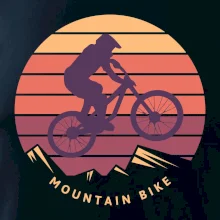 MTB farebný bicykel západ slnka