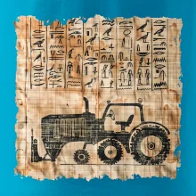 Egyptské hieroglyfy traktor
