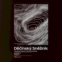 Děčínský Sněžník - vrstevnice v obdĺžniku